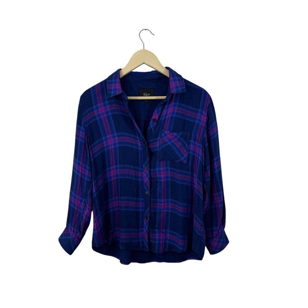 Rails Small Taitum Navy Ultra Violet Button Flann… - image 3